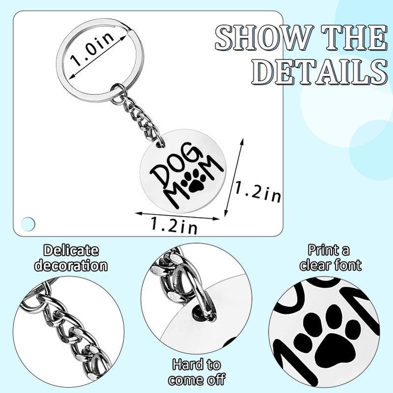 PLwelth Dog Mom Keychain for Women Motherâ€™s Day Gift Keychain Funny Dog Tag Pendent Mother Keyring from Daughter Son for Birthday Christmas Motherâ€™s Day Thanksgiving Gift - Image 2